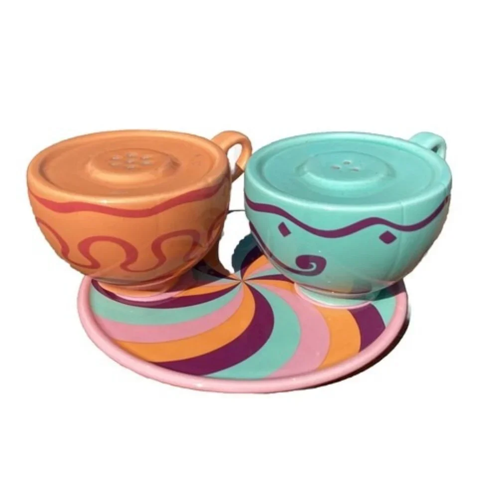 Disney Parks Alice in Wonderland Mad Tea Party Teacup, Salt Pepper Shakers Set - Picture 1 of 5